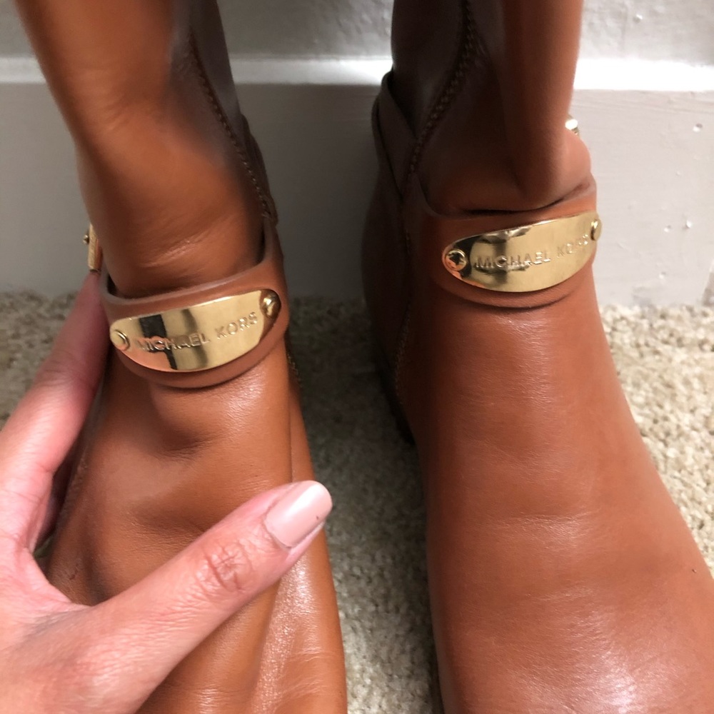 Michael Kors brown leather boots